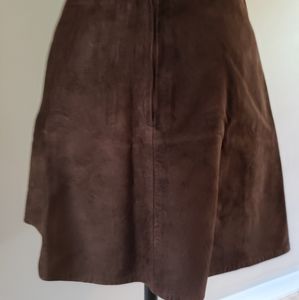 Suede mini skater skirt